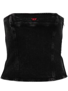 Diesel haut bustier en jean à coupe crop - Noir