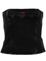 Diesel haut bustier en jean à coupe crop - Noir - thumbnail