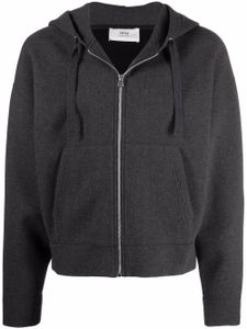 AMI Paris hoodie zippé à effet d'épaules descendues - Gris