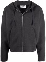 AMI Paris hoodie zippé à effet d'épaules descendues - Gris