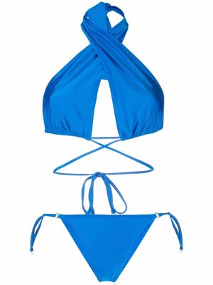 Noire Swimwear bikini à bonnets triangle - Bleu