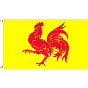 Landenvlag Wallonie haan vlag - geel/rood - 150 x 90 cm - Belgie