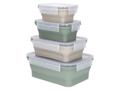 SILVERCREST Opvouwbare vershoudbakjes of lunchbox (Rechthoekig 4-delig) SILVERCREST Opvouwbare vershoudbakjes of lunchbox (Rechthoekig 4-delig)
