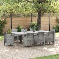 VidaXL Tuin Tafel Lichtgrijs 250 x 100 x 73 cm Poly Rattan