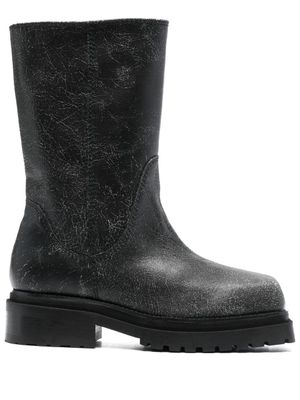 Eckhaus Latta bottes en cuir à bout carré 70 mm - Noir