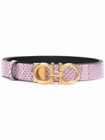 Ferragamo ceinture Gancini texturée - Rose - thumbnail