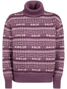 Bally pull en mérinos à logo en intarsia - Violet