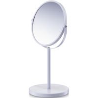 Witte make-up spiegel rond dubbelzijdig 15 x 26 cm   -