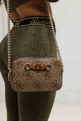 Guess Izzy Crossbody Tas Dames Bruin - Maat One Size - Kleur: Bruin | Soccerfanshop