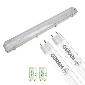 LED TL Armatuur met T8 Buis - OSRAM SubstiTUBE Value EM 830 - Aigi Hari - 150cm Dubbel - 38.2W - Warm Wit 3000K