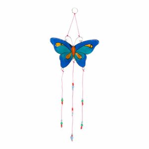 Hangende Decoratie Vlinder Blauw (32 x 12 x 1 cm)