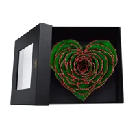 Longlife Rozenhartje groen rode glitter Longlife Rozenhartje groen rode glitter