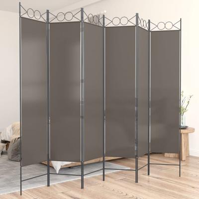 Kamerscherm met 6 panelen 240x200 cm stof antracietkleurig