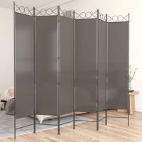 Kamerscherm met 6 panelen 240x200 cm stof antracietkleurig