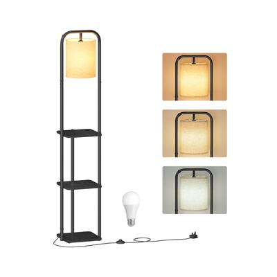 Vloerlamp met Planken en Stoffen Kap Vloerlamp met Planken en Stoffen Kap