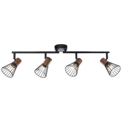 Brilliant Landelijke plafondlampManama 4-lichts zwart met houtbruin - 78132/76