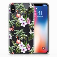 Apple iPhone X | Xs TPU Hoesje Flamingo Palms - thumbnail