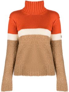 Moncler pull en maille à rayures - Orange