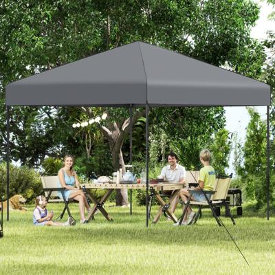 3x3 m Pop-up Paviljoen met Draagtas & UV50+ in Hoogte Verstelbaar Opvouwpaviljoen Grijs