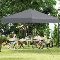 3x3 m Pop-up Paviljoen met Draagtas & UV50+ in Hoogte Verstelbaar Opvouwpaviljoen Grijs
