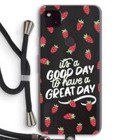 Don't forget to have a great day: Pixel 4a 5G Transparant Hoesje met koord