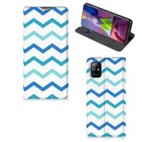 Samsung Galaxy M51 | Hoesje met Magneet | Zigzag Blauw