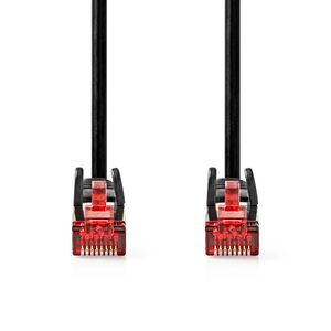 Nedis CAT6 Netwerkkabel | RJ45 Male | RJ45 Male | U/UTP | 0.50 m | Rond | PVC | Zwart | Label - CCGL85200BK05