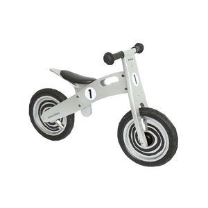 Loopfiets van hout zilver