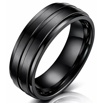 Titanium heren ring Zwart 8mm-16mm Titanium heren ring Zwart 8mm-16mm