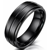 Titanium heren ring Zwart 8mm-16mm