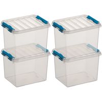 5x Opberg boxen/opbergdozen 3 liter 20 x 15 x 14 cm transparant - thumbnail