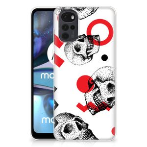 Silicone Back Case Motorola Moto G22 Skull Red