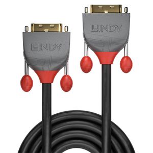 LINDY 36224 DVI-kabel DVI Aansluitkabel DVI-D 24+1-polige stekker, DVI-D 24+1-polige stekker 5.00 m Zwart