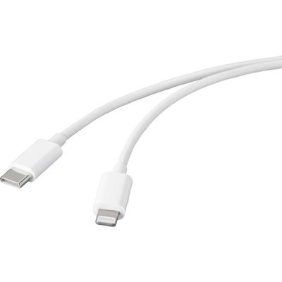Basetech BT-2347613 USB-kabel USB 2.0 USB-C stekker, Apple Lightning stekker 1.00 m Wit