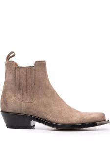 Buttero bottines en daim à bout carré - Marron