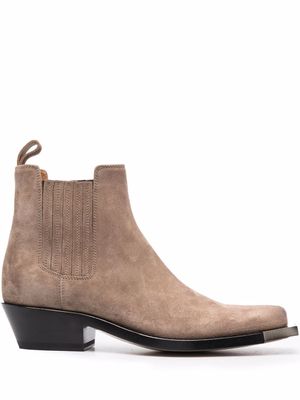 Buttero bottines en daim à bout carré - Marron