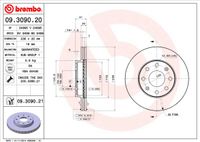 Remschijf BREMBO, Remschijftype: Binnen geventileerd, u.a. für Chevrolet, Daewoo - thumbnail