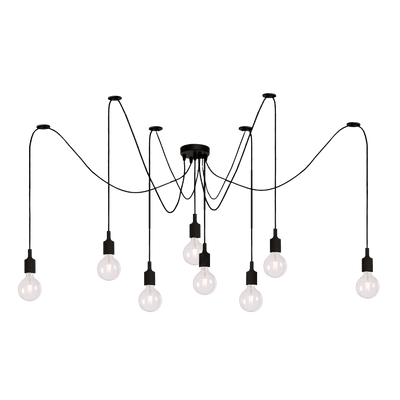 Hanglamp Tarento Scandinavisch 8 Lichts Zwart Hanglamp Tarento Scandinavisch 8 Lichts Zwart