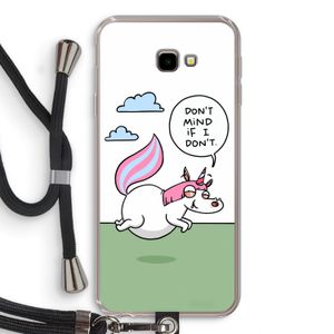 Unicorn: Samsung Galaxy J4 Plus Transparant Hoesje met koord