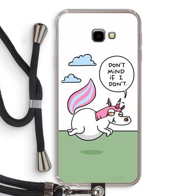 Unicorn: Samsung Galaxy J4 Plus Transparant Hoesje met koord