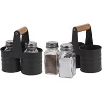 Excellent Houseware Peper en zoutstrooier in houder