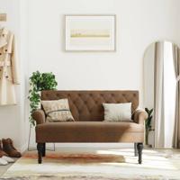 Bankje met rugleuning 120x62x75,5 cm kunstsudeleer bruin