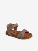 Sandalen met klittenbandsluiting van leer voor kinderen, VERTBAUDET-collectie. zandbeige