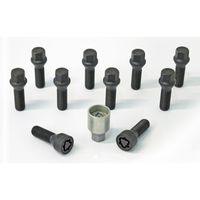 H&R Wielboutenset konisch M14x1.50 - Lengte 28mm - Zwart - 10 stuks - incl. wielsloten HRB1452801SET