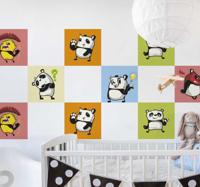 Stickers tegels Spelende panda's - thumbnail