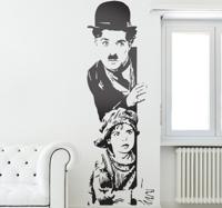 Muursticker woonkamer Chaplin