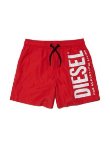 Diesel Kids short de bain à logo imprimé - Rouge