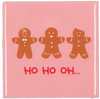 Daan Kromhout Design tegeltje keramiek ho ho oh 10x10cm roze