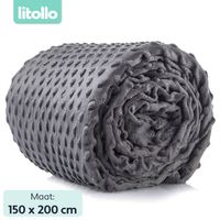 Litollo Verzwaringsdeken Zachte Winter Fleece Hoes - Weighted Blanket - Grijs - 150*200 cm - thumbnail