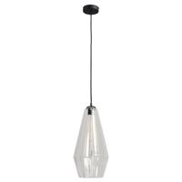 Masterlight Zwarte hanglampDiamond 23cm met helder glas - 2130-05-00-23